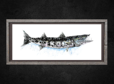 Barracuda Gyotaku (color)