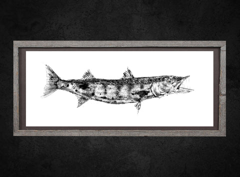 Barracuda Gyotaku (Signed Print)